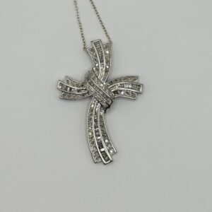Silver Diamond Cross Pendant
