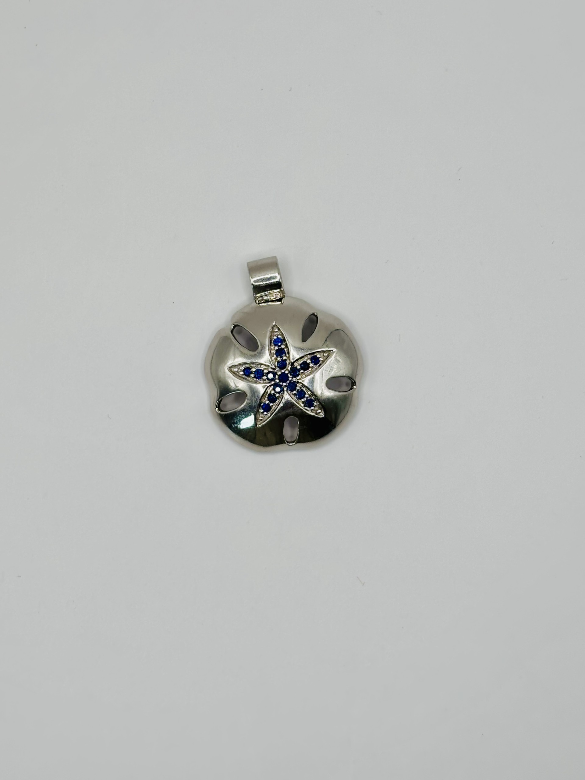 Sapphire Sand Dollar Pendant