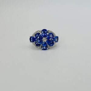 Tanzanite Flower Ring