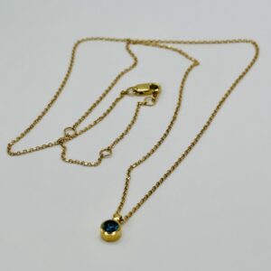 Gold Blue Topaz Necklace