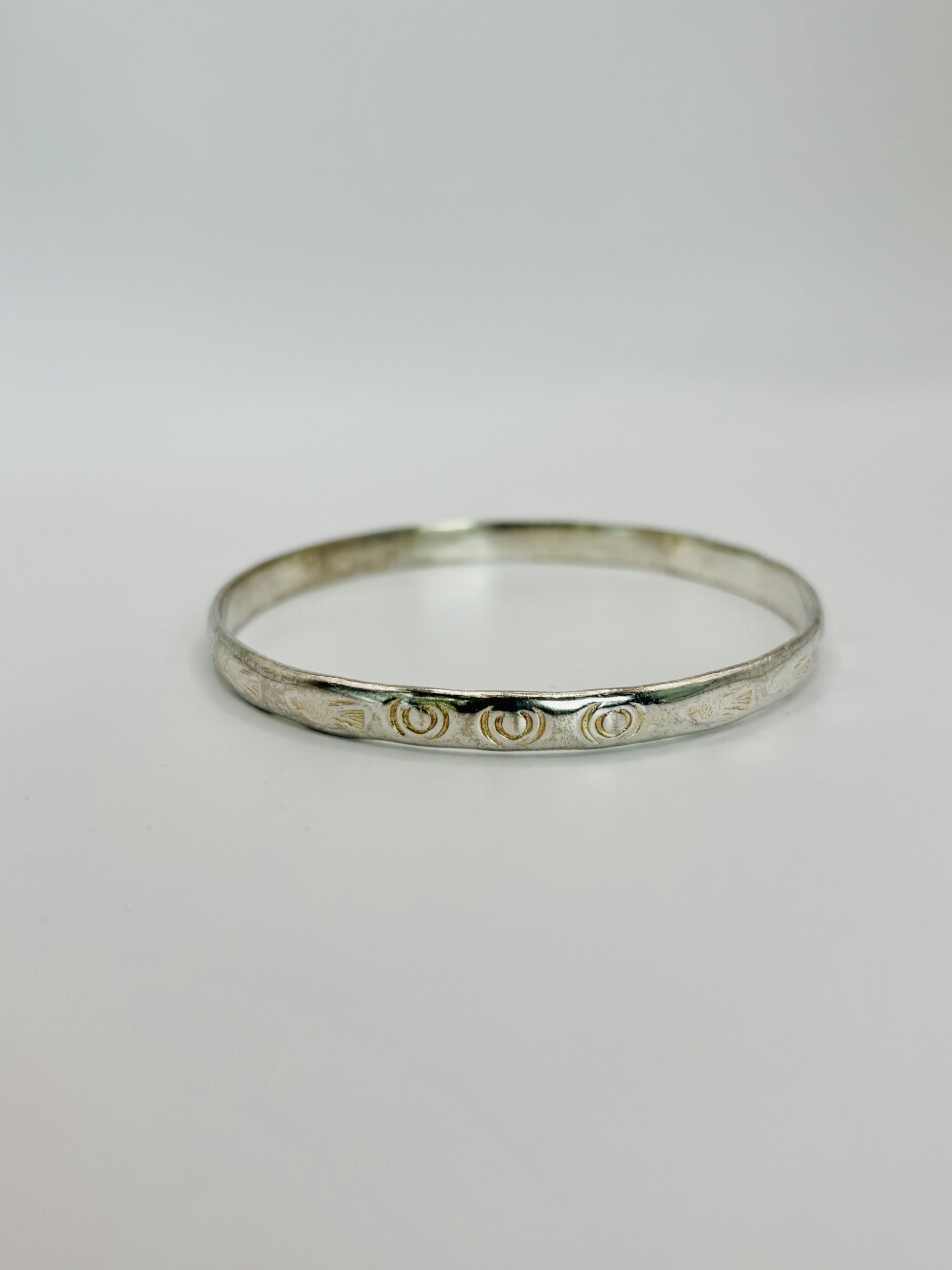 Stamped Silver Bangle