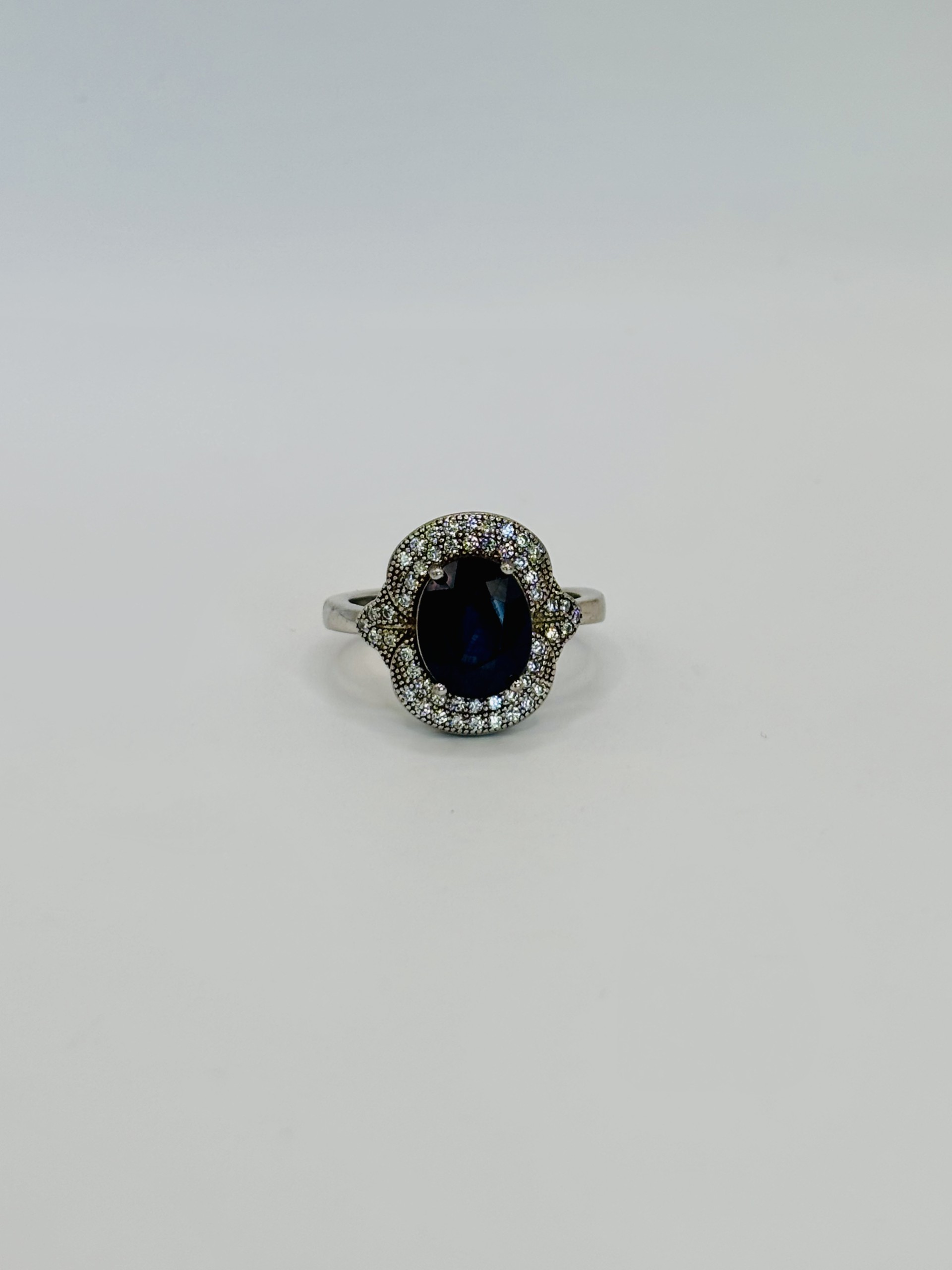Sapphire Halo Ring