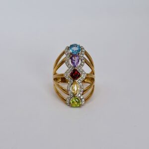 Colorful Gem Stacked Ring